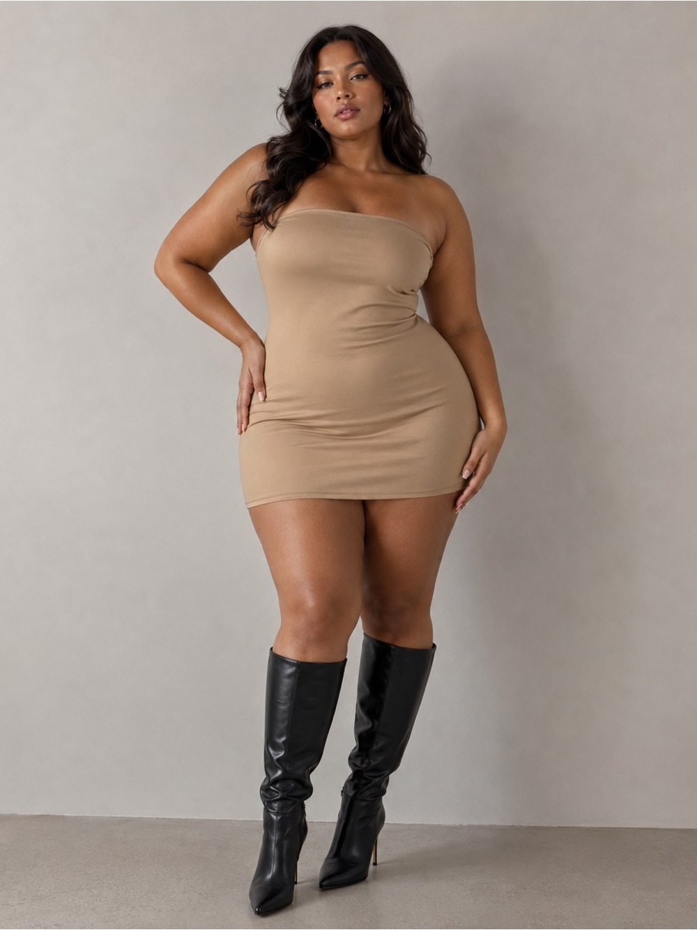 Princess Polly Sammy Robinson Tan Strapless Bodycon Mini Dress 16